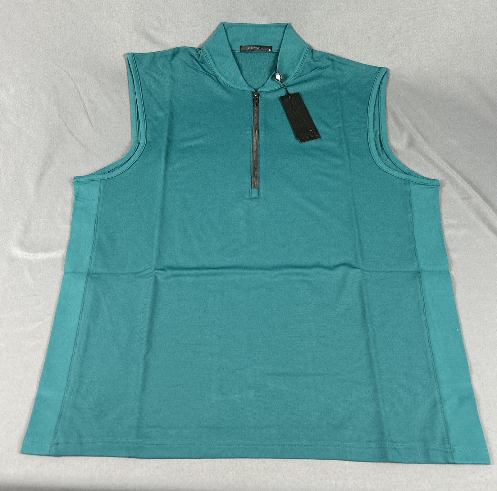 Greyson Golf Vest Siasconset Stand Collar 1/4 Zip Large Garter Green MSRP $130