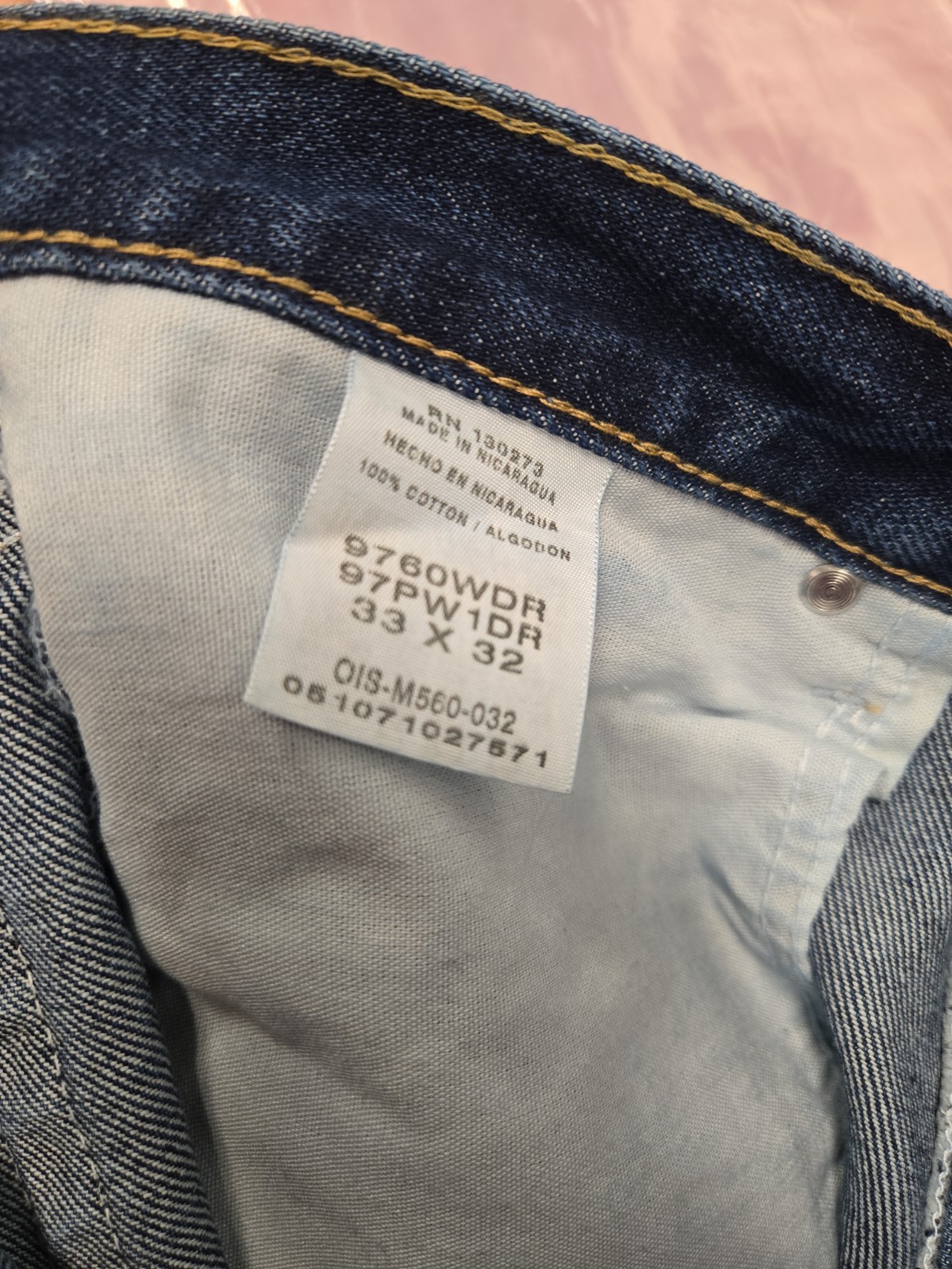 NWT WRANGLER 9760WDR Relaxed Fit Premium DENIM JEANS, 33 x 32 Dark Wash