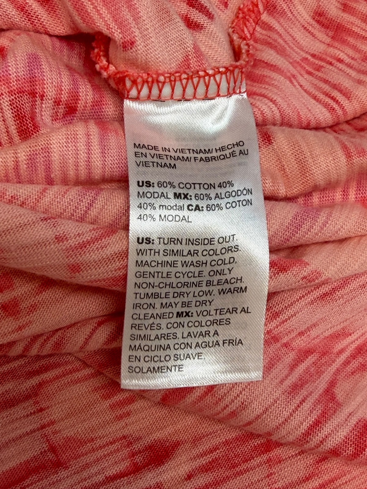 Chico’s The Ultimate Tee Shirt Cotton, Size 2, Tropical pattern, button back