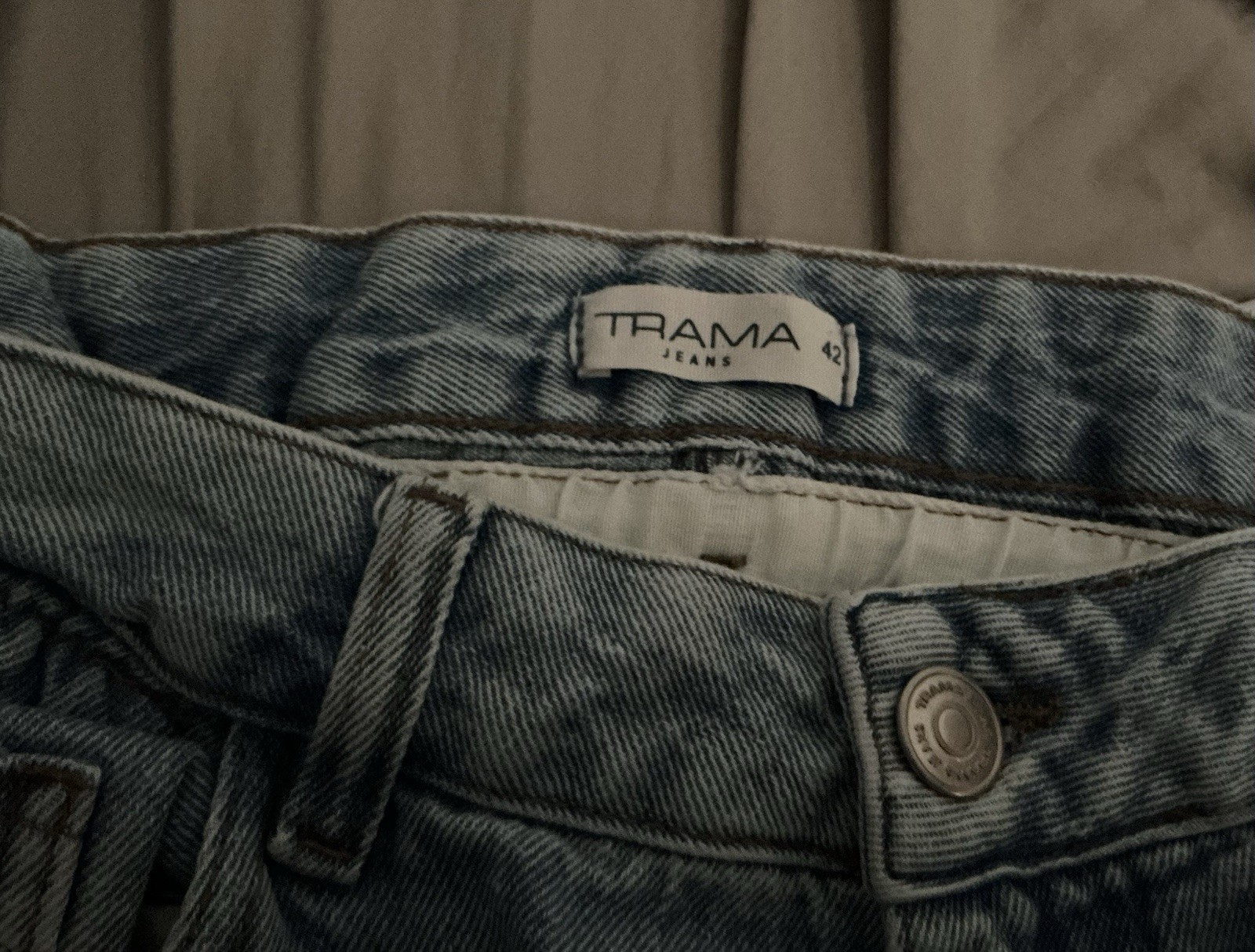 TRAMA Jeans Women’s Mom High Rise Light Wash Denim Shorts 42 100% Cotton