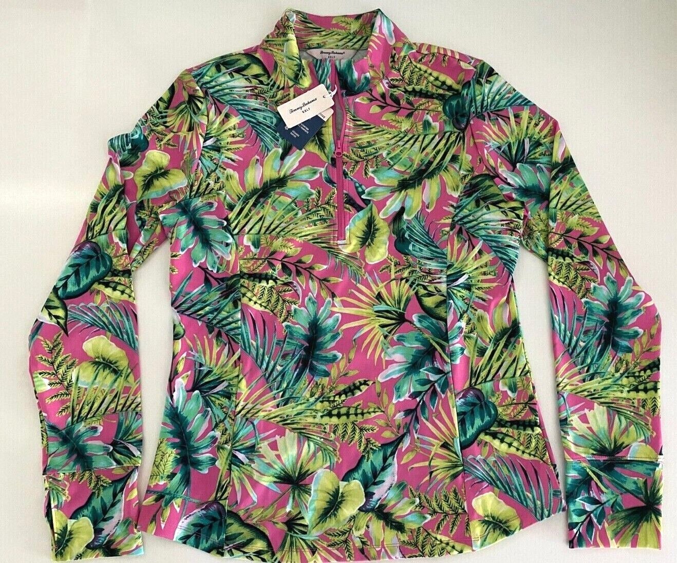New Tommy Bahama Golf Tennis Zip Jacket Pullover S M L XL Stretch Pockets Pink N