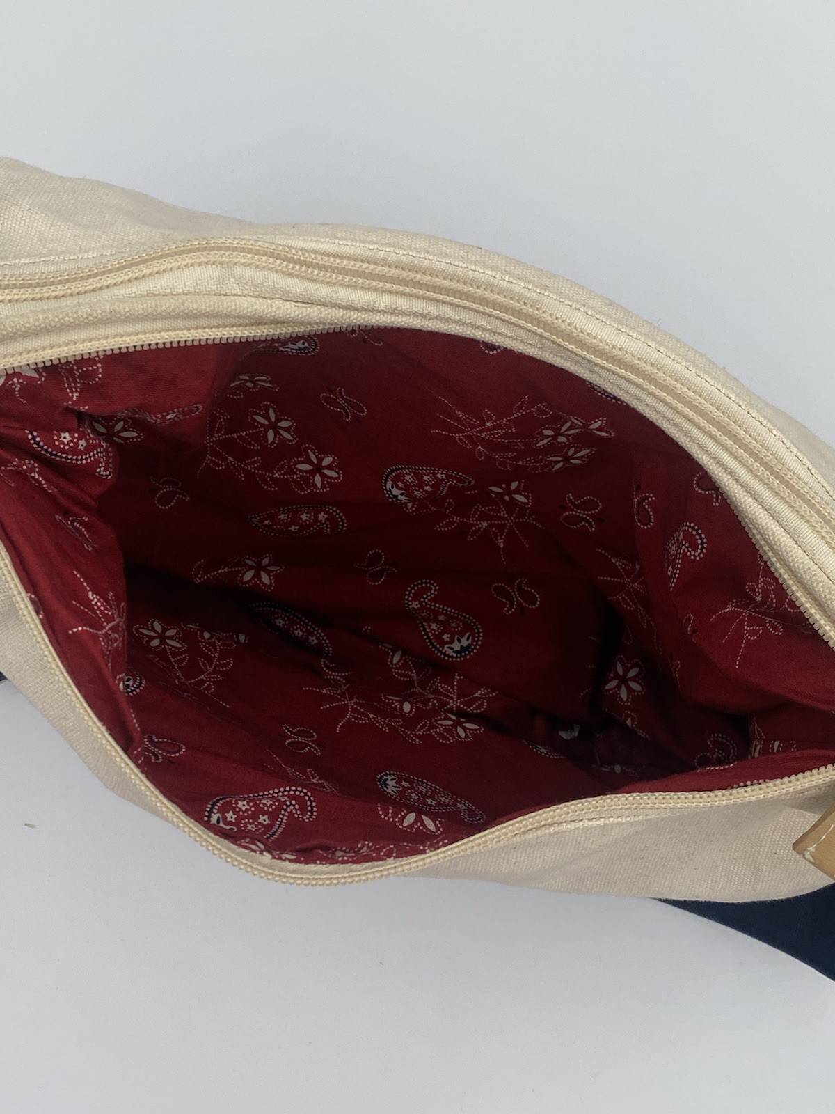 Croft and Barrow navy and cream canvas shoulder bag