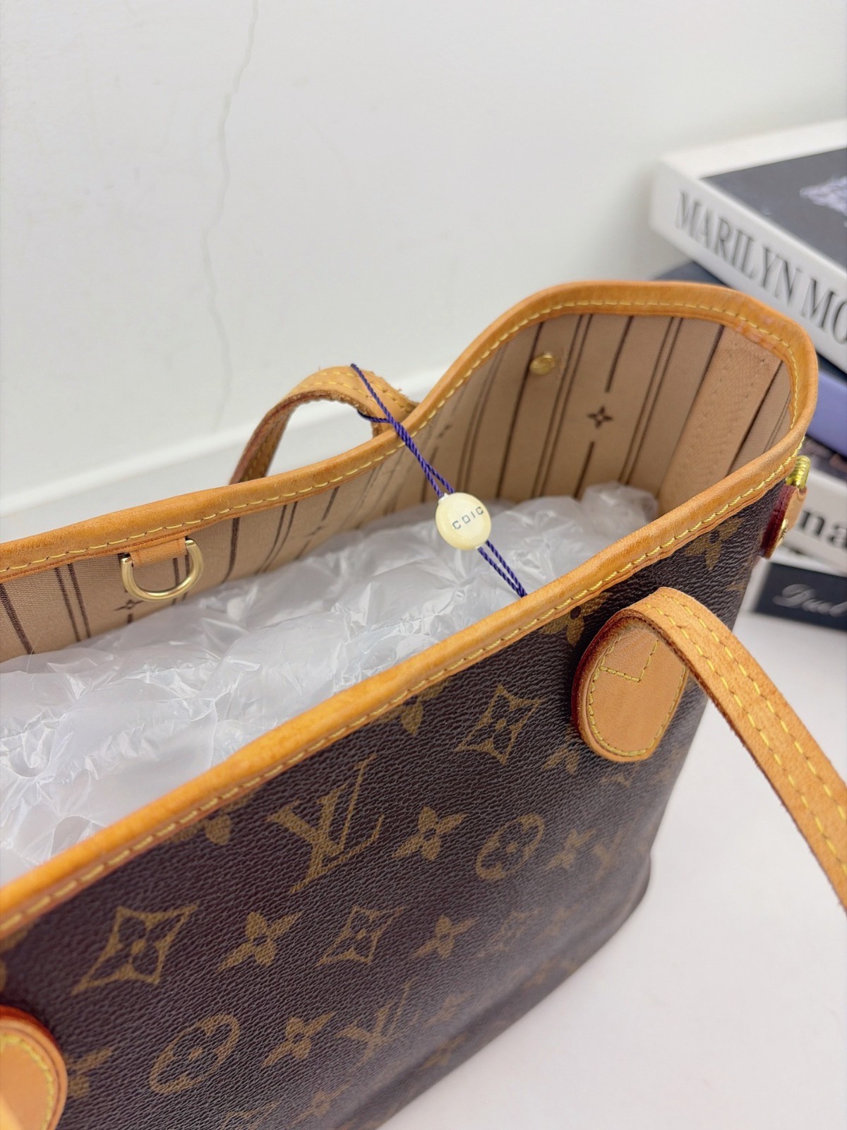 Authentic Louis Vuitton Neverfull PM Monogram Tote Bag Beige Lining eBay AG