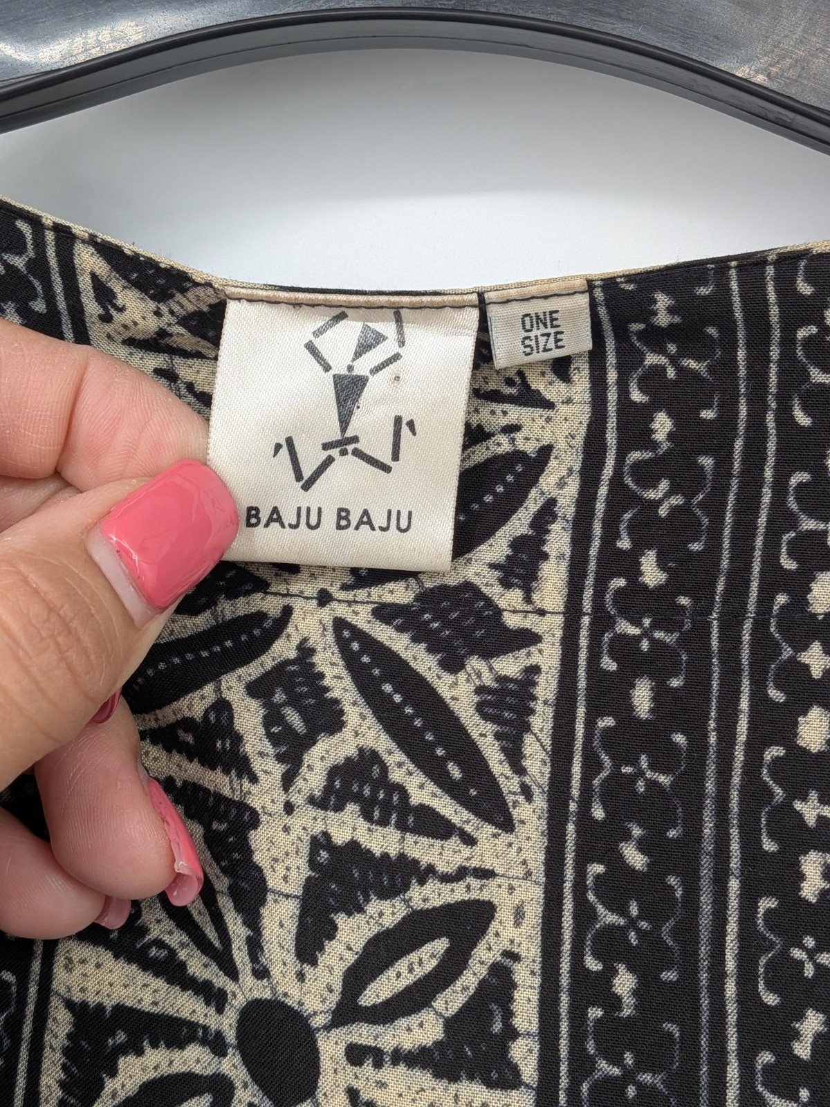 Vintage Handmade Batik Tunic Top Bohemian Hippie Resort 90s Oversized One Size