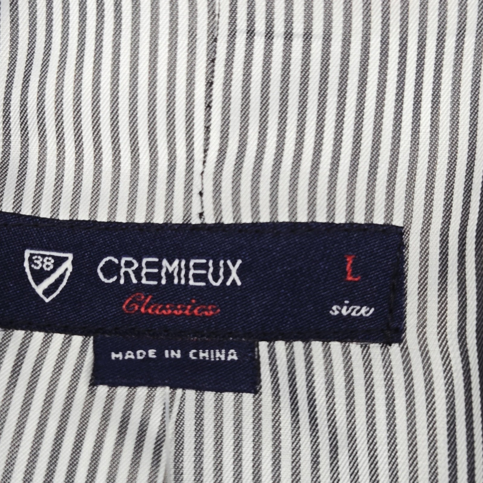 Cremieux Blazer Mens Large Dark Grey Check Plaid Off-Duty Jacket Wool Blend