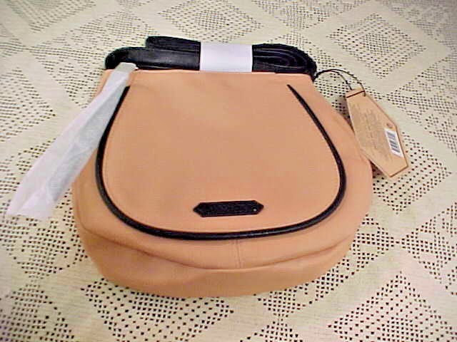 Wildfox Purse Saddle Bag PVC Polyester Lined Long Shoulder Strap Peach Color New