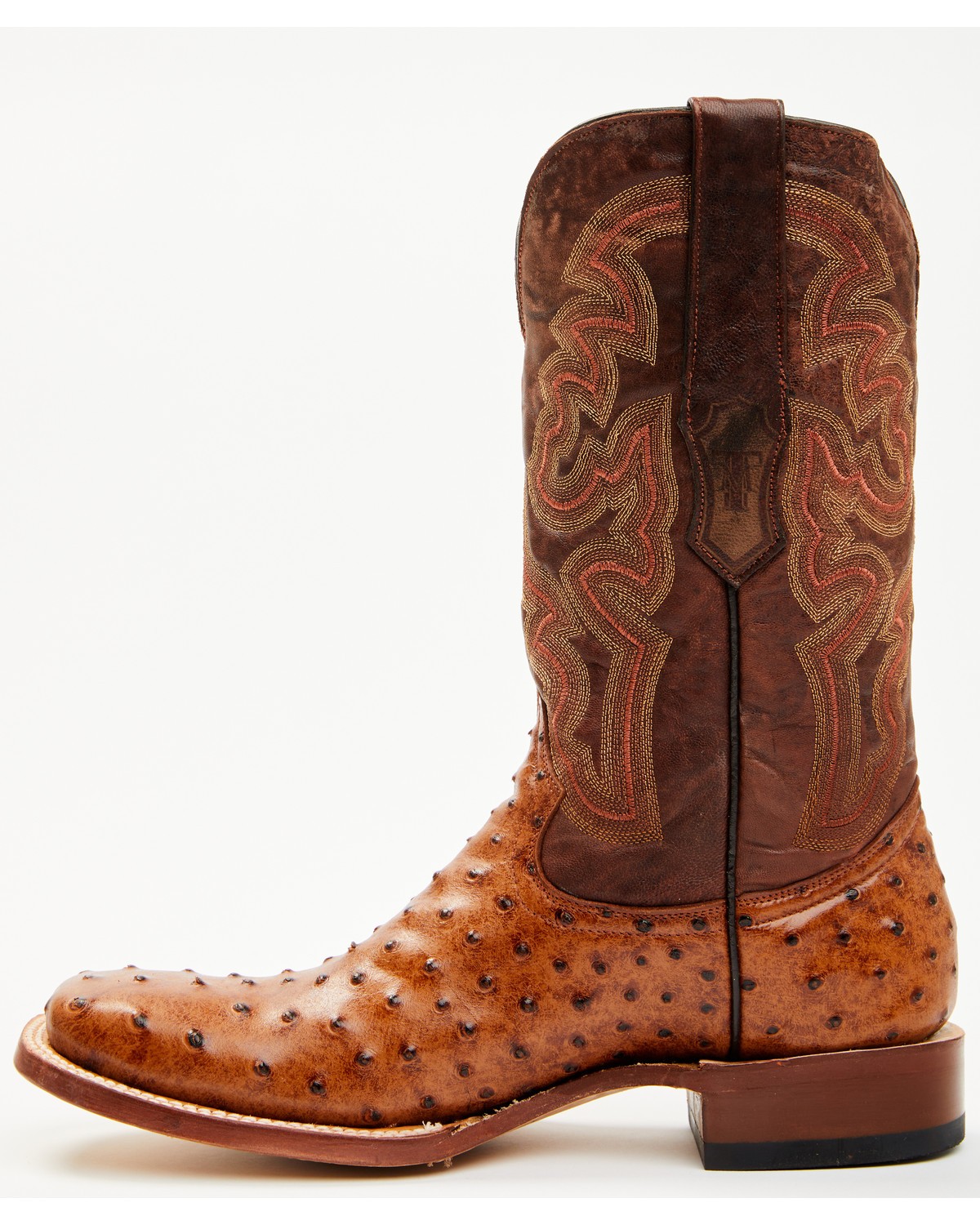 Tanner Mark Men's Ostrich Print Western Boot – Broad Square Toe – TM200961