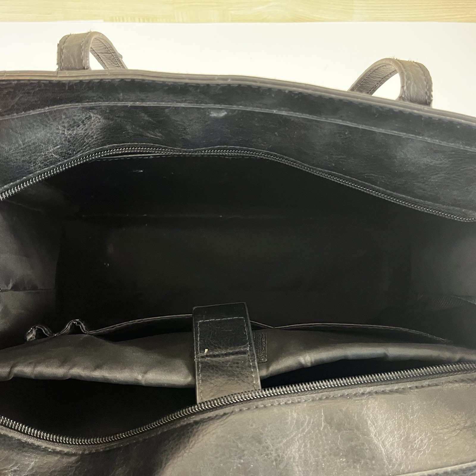 Beis Work Tote Bag The Commuter Smooth Vegan Leather Laptop Sleeve Water Bottle