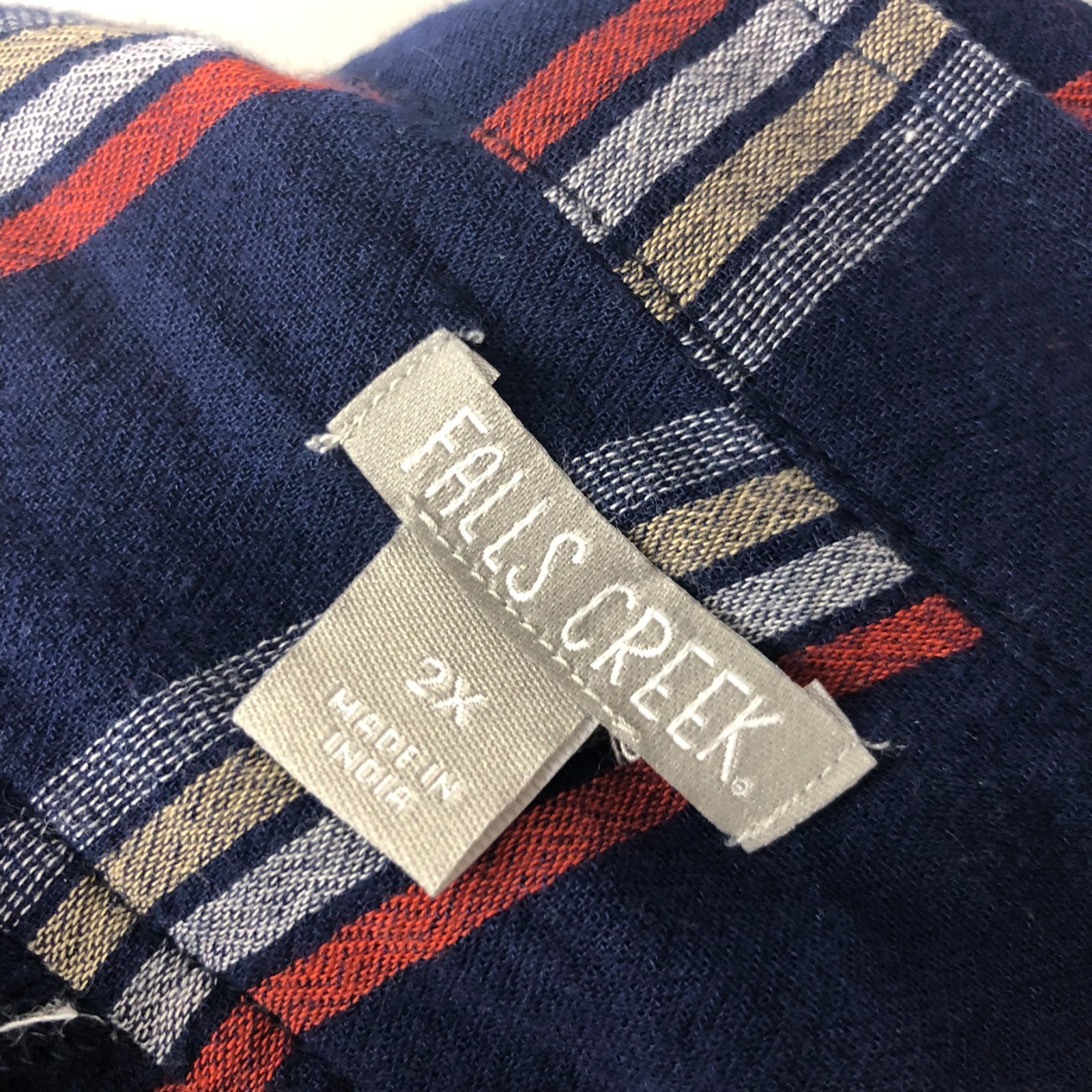 Falls Creek Women’s 2X Striped Button Front Shirt Dolman Sleeve Cotton Blend