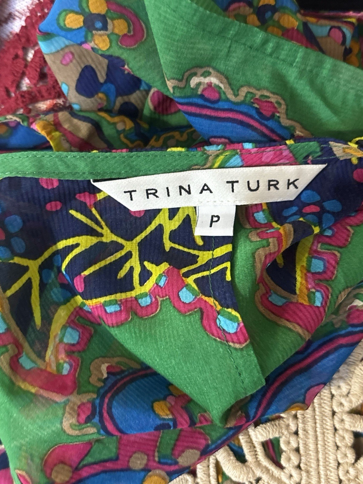 Trina Turk Silk Cotton Boho Old Money Quiet Luxury Resortcore Mob Wife Size 0
