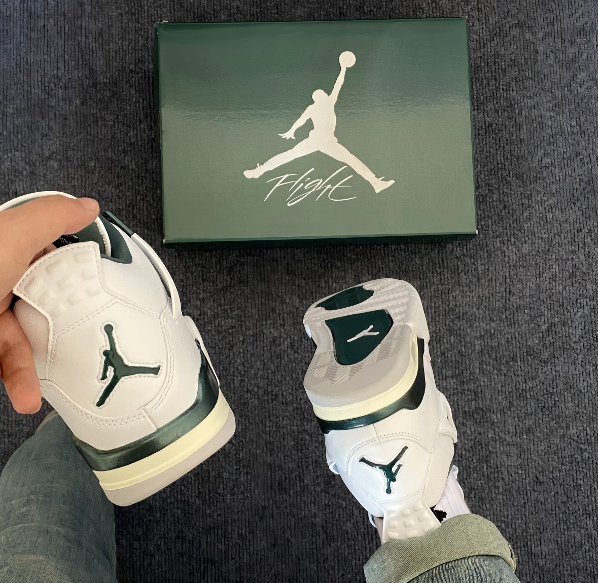 Men’s Jordan 4 “Oxidized Green” Mid Top Retro Basketball Shoes US Size 7-12