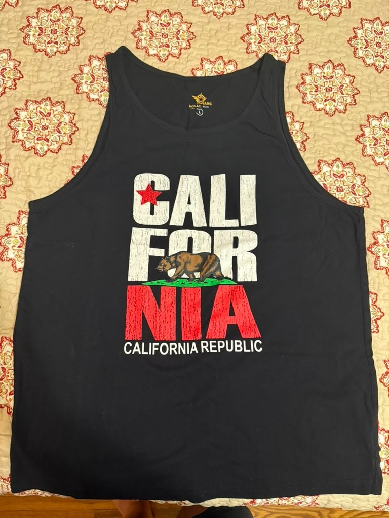California Republic Bear Logo Tank Top Size Large