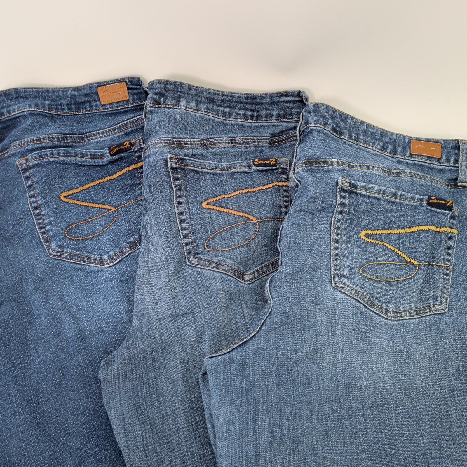 Lot of 3 Seven7 Women’s Sz 16 High Rise Relaxed Fit 5 Pocket Denim Weekend Short