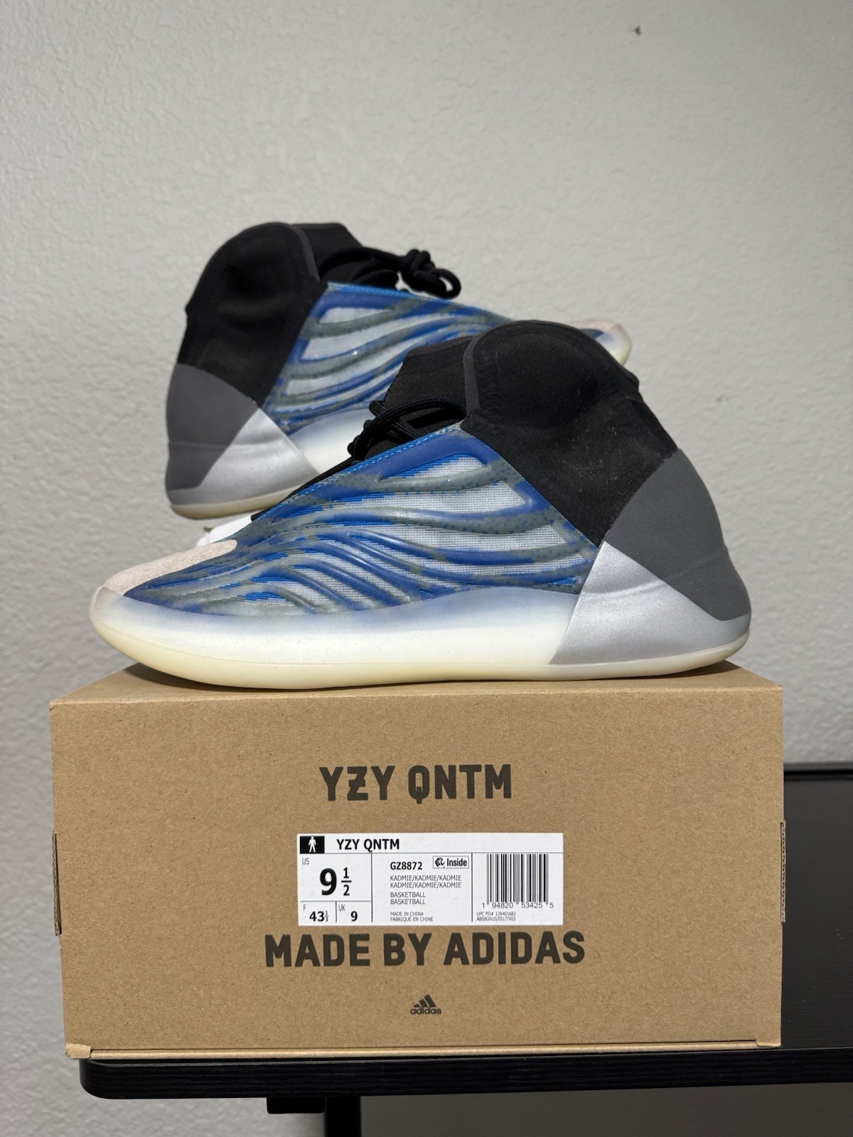 adidas Yeezy Quantum Frozen Blue GZ8872 Basketball High Top Sneakers Blue