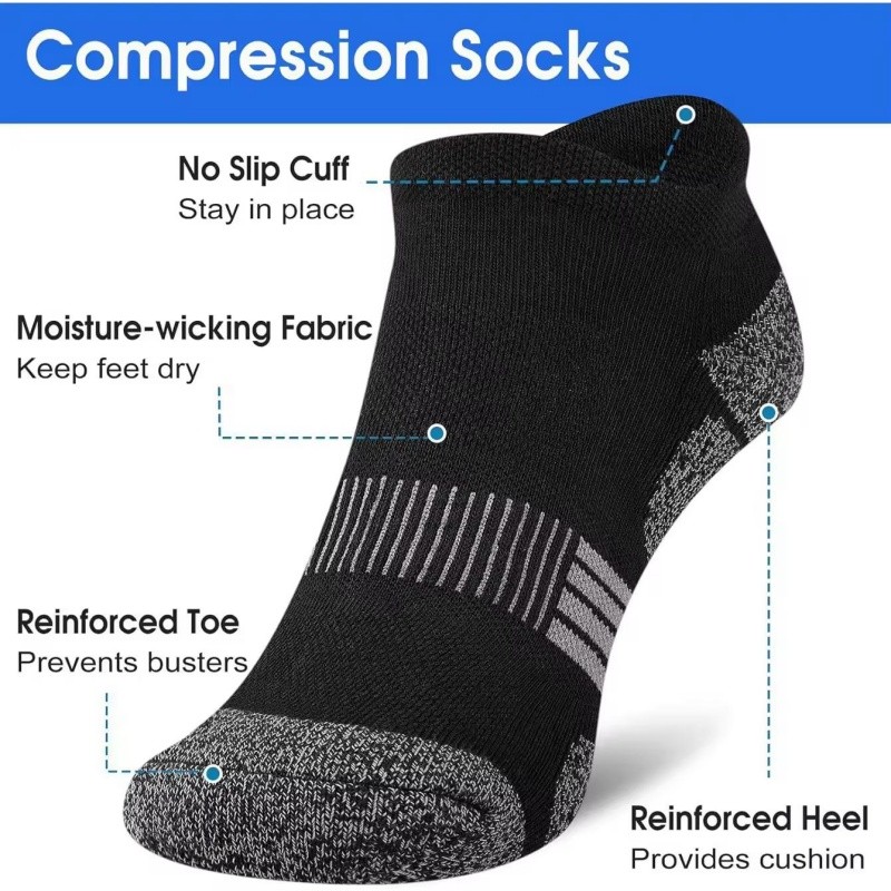 Sports Running Socks Sweat Absorbing and Breathable Towel Bottom, Til Boat Socks