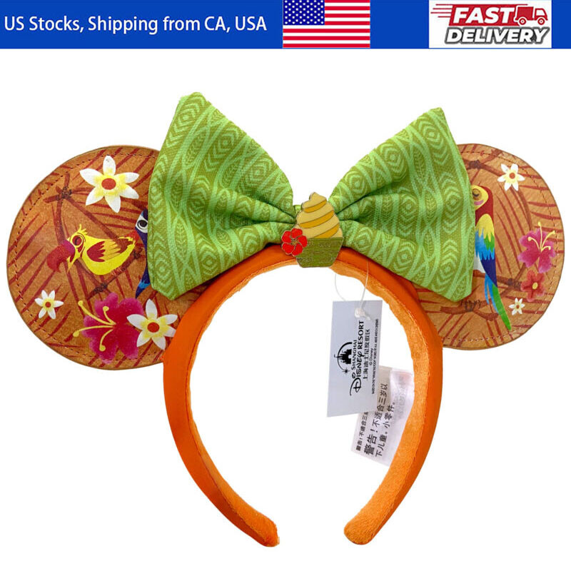 Disney’s Parks Enchanted Tiki Room Birds Minnie Headband Ears Dole Whip US SHIP