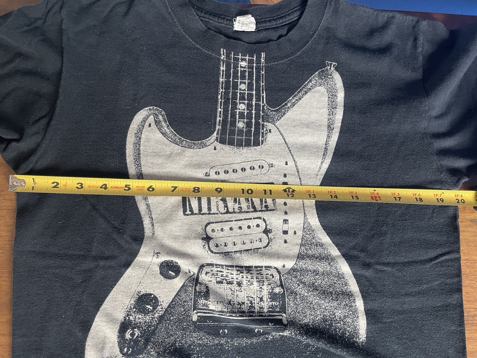 Vintage Early 2000’s Nirvana Fender Guitar Neck T-Shirt Anvil Tag Black Grunge