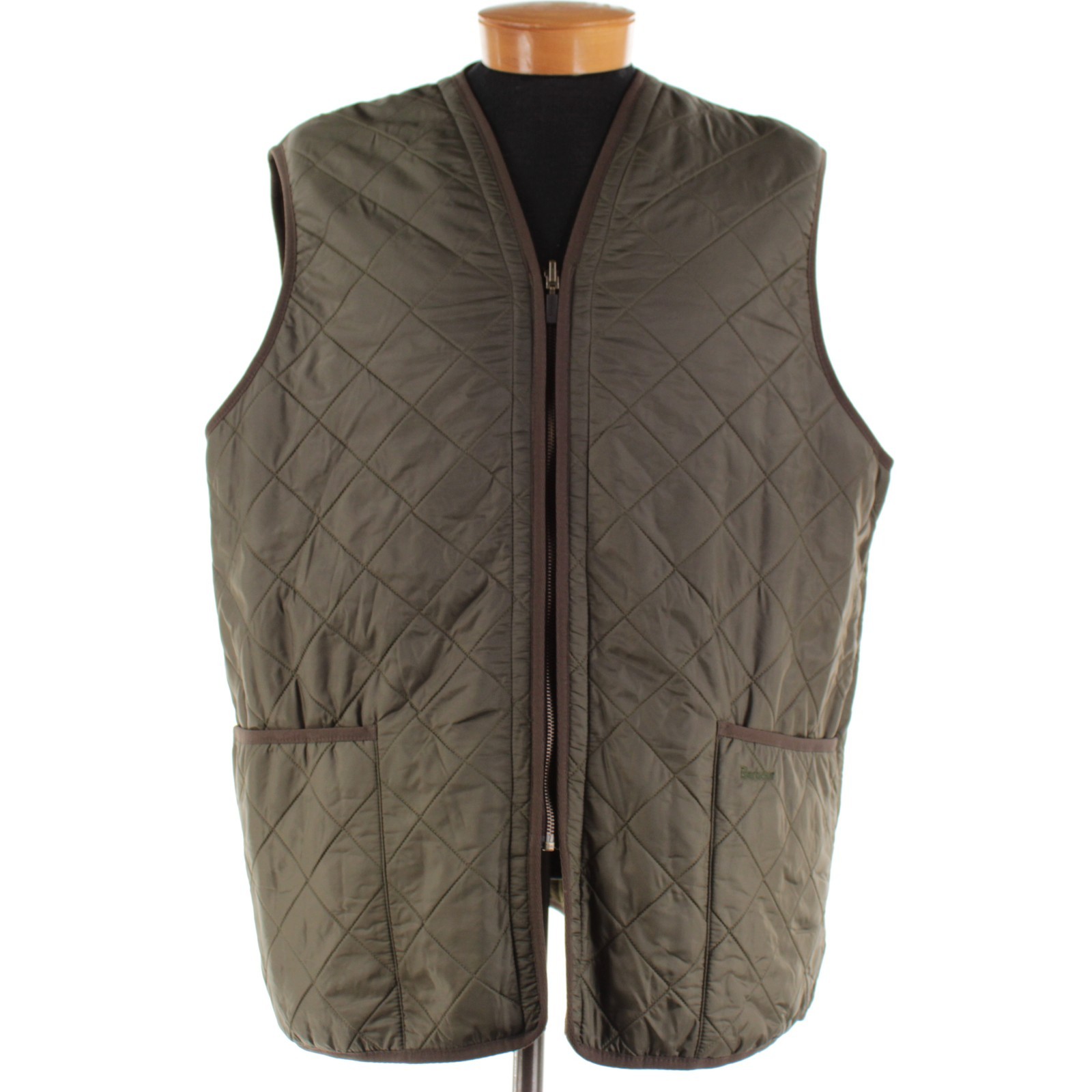 Barbour NWT 100% Polyamide Polar Quilt Waistcoat Size XXL In Greenish Brown