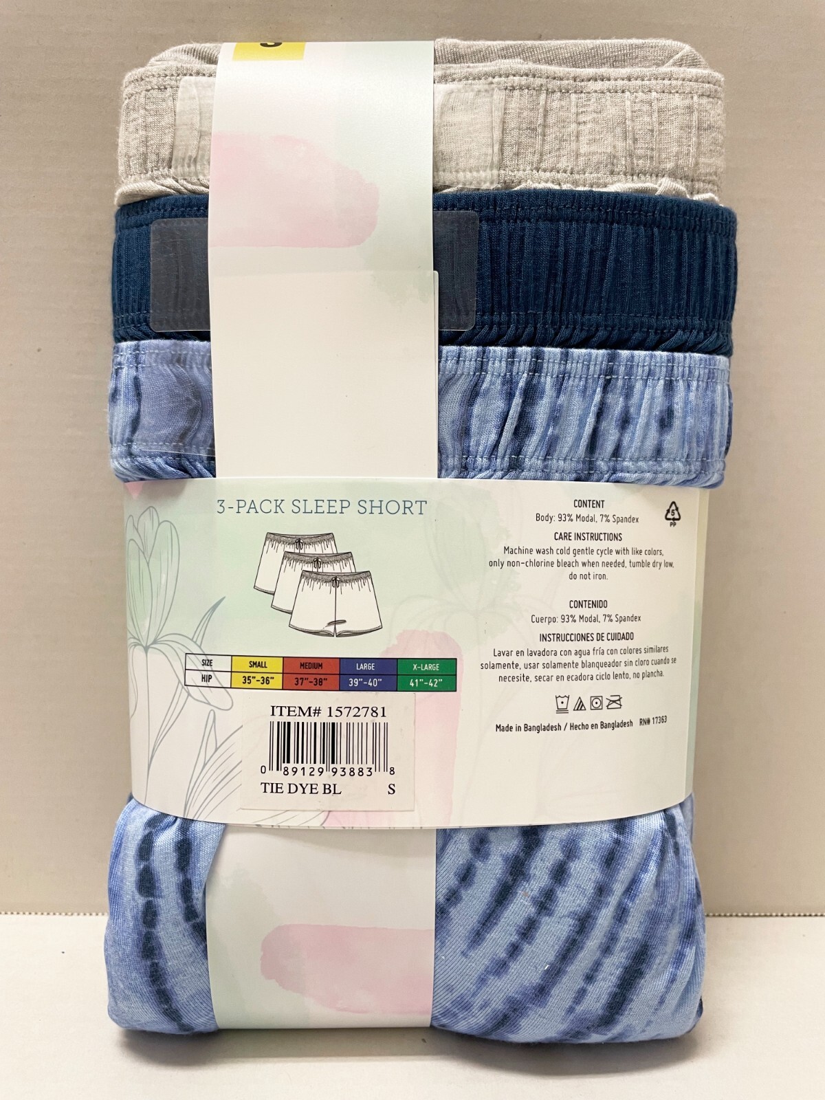 Jane and Bleecker Ladies’ Sleep Short, Blue Size Small (3 pack) – NWT
