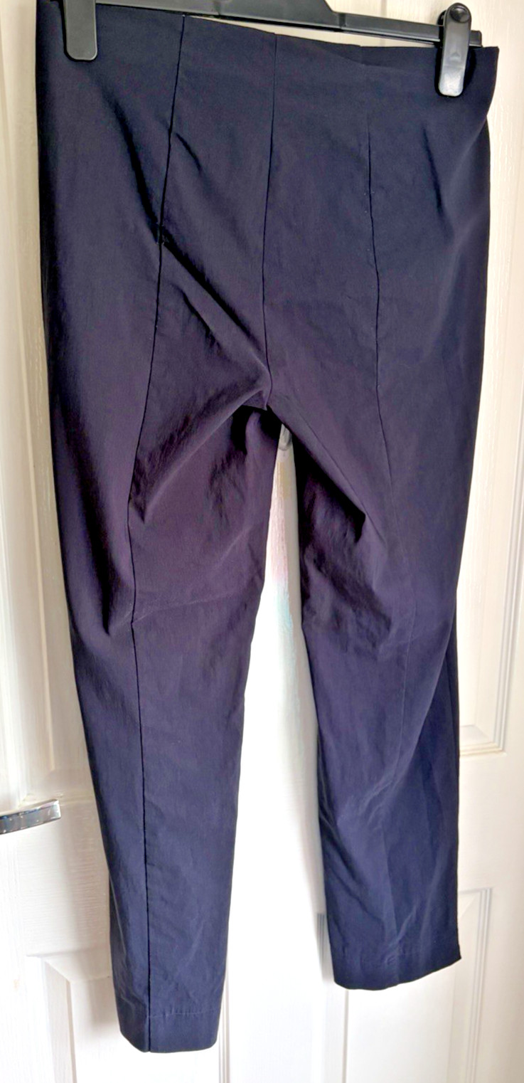 Robell Model Marie Trousers Navy Elastic Waist Pullover Crop Size 14 Work Travel