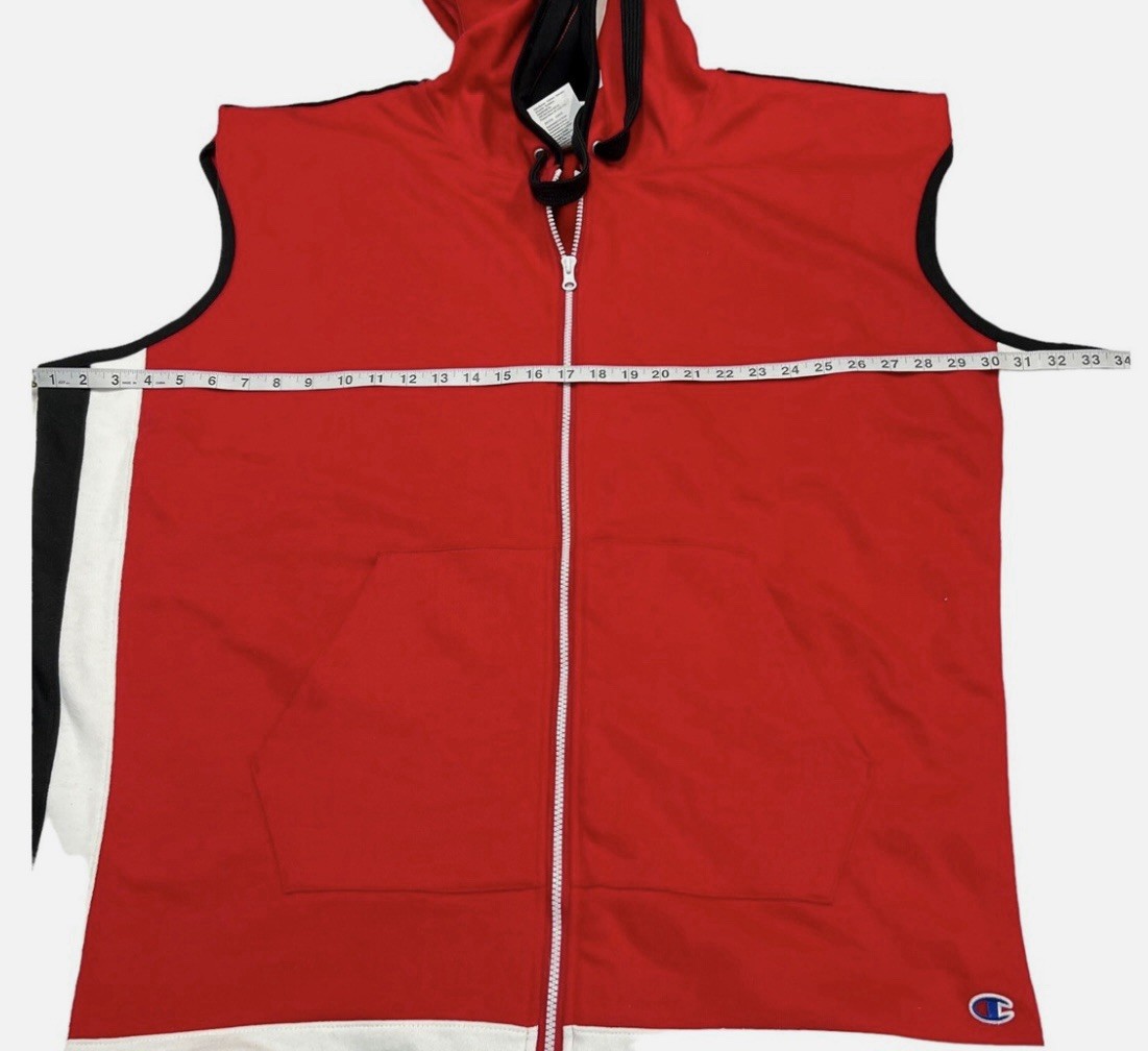 Red Black White Heart Y2K Streetwear Hoodie Vest Sweatshirt Champion L-XXL NEW