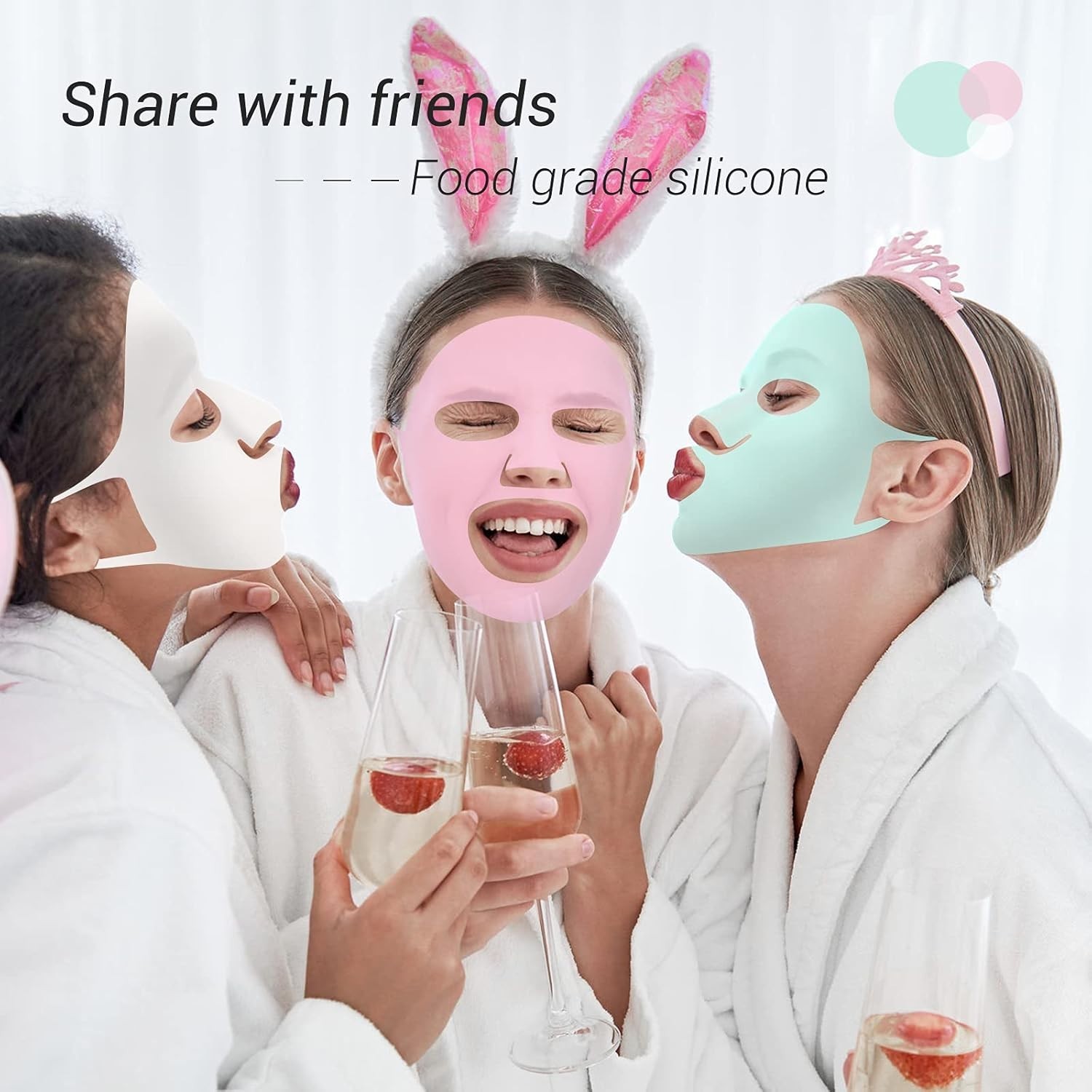 Vibrant 5-Piece Silicone Sheet Mask Covers – Prevent Evaporation & Nourish