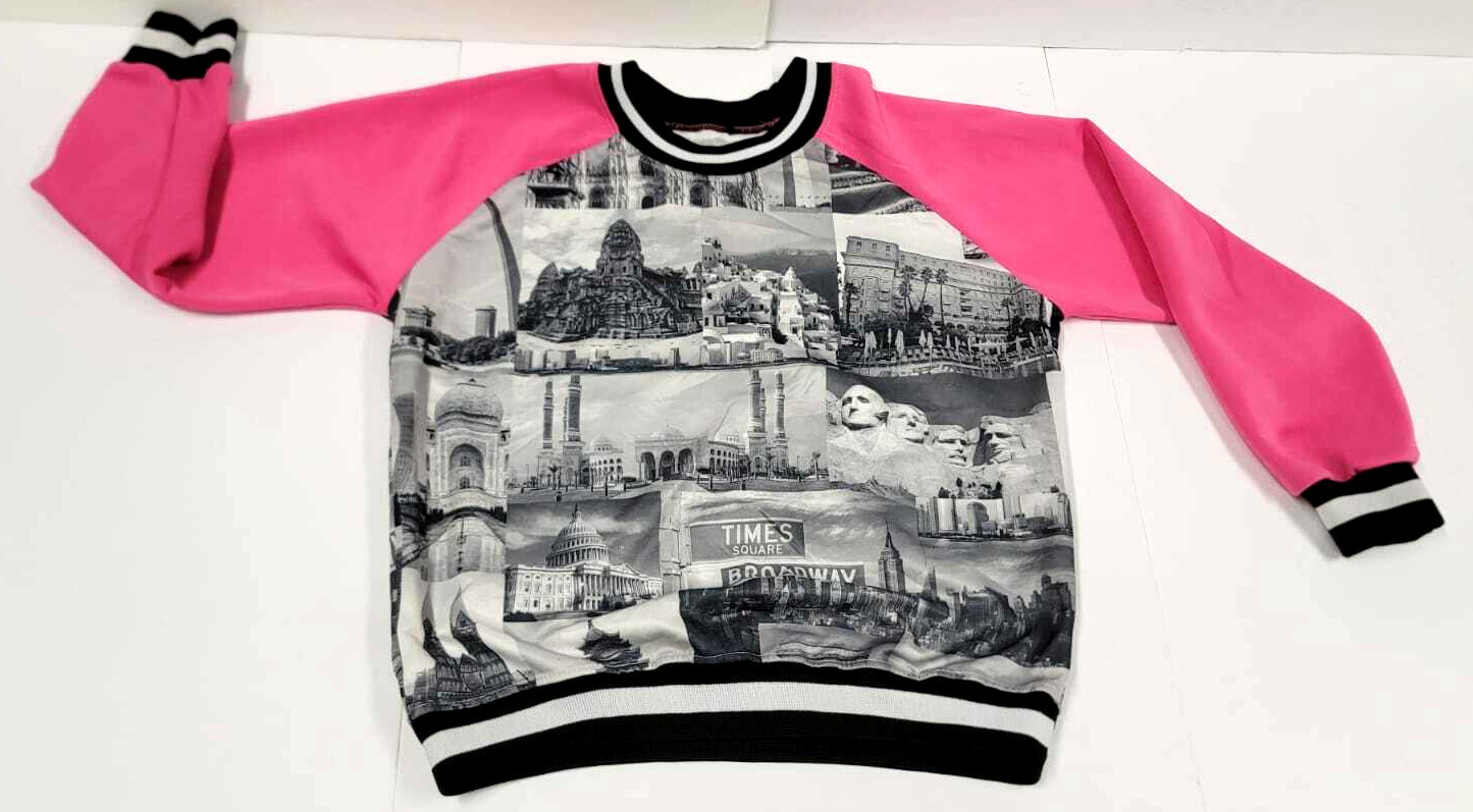 Women’s Pullover Shirt Collage Of Iconic Sceneries From Around The World