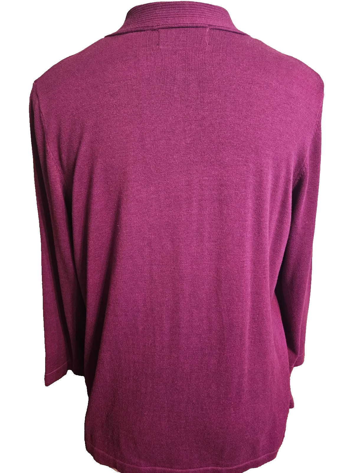 ALFRED DUNNER size S Two-Fer Set Magenta Cardigan with printed top Beaded EUC