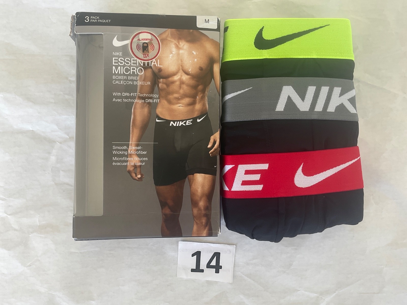 Nike Essential Micro 3-Pack Boxer Brief Dri Fit New Orange Blue Gray Pink Black