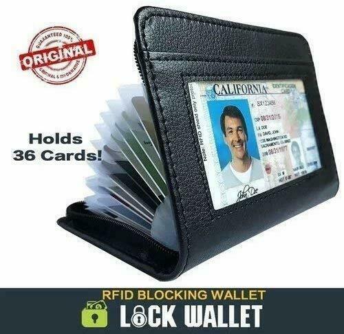 Lock Slim Wallet Secure Men Women RFID Blocking Money Credit Card Holder Wallets