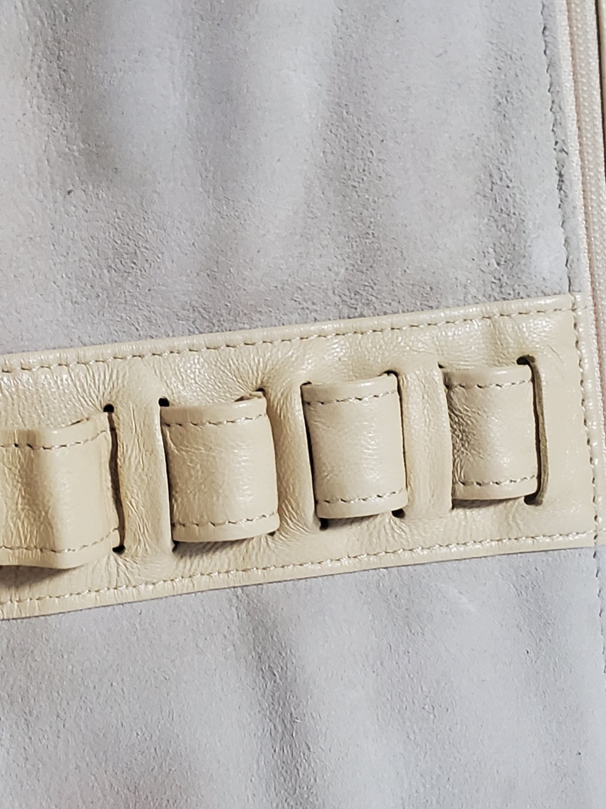 Penhaligon’s Nappa Leather Beige Leather Makeup Brush Holder Travel Pouch