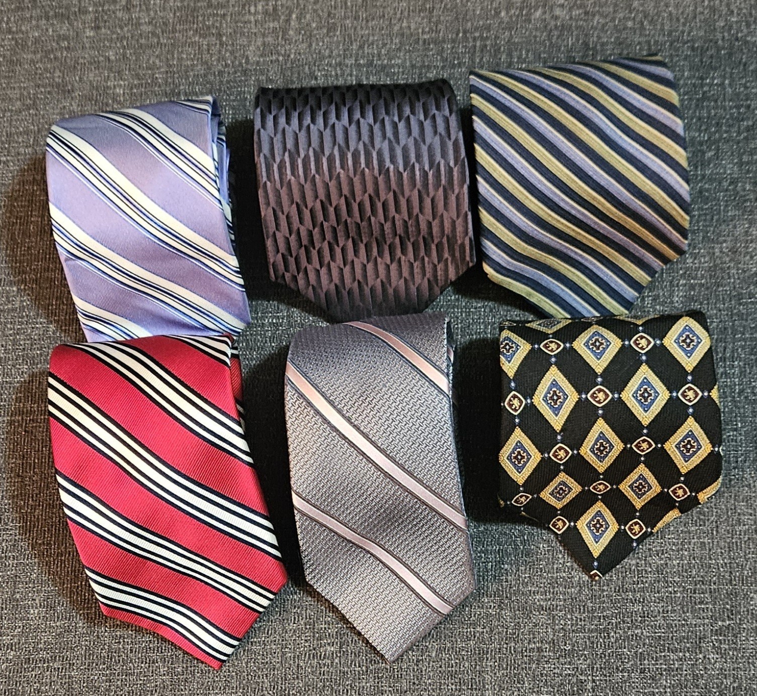 Lot of 6 Designer Men’s Ties – Michael Kors, Tommy Hilfiger, DKNY, & Chaps