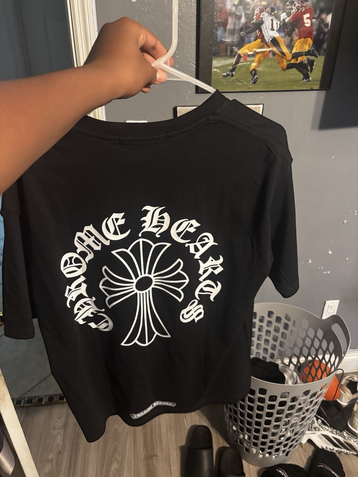 Chrome Hearts Men’s Black Graphic Logo Crew Neck Short Sleeve T-Shirt Size L