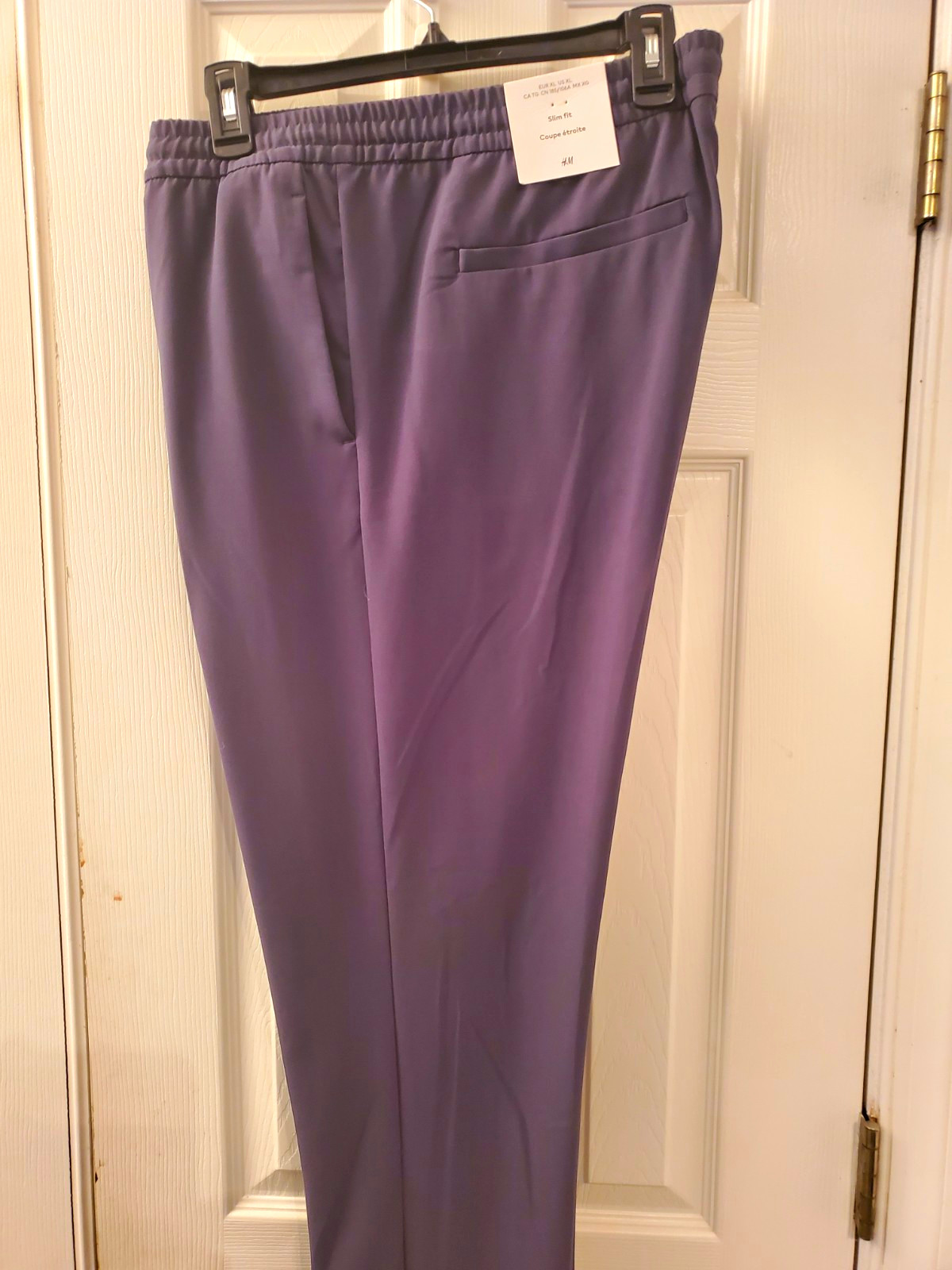 H&M Men’s Blue/grey Track Pants XL Slim Fit Elastic Waist Drawstring Pockets