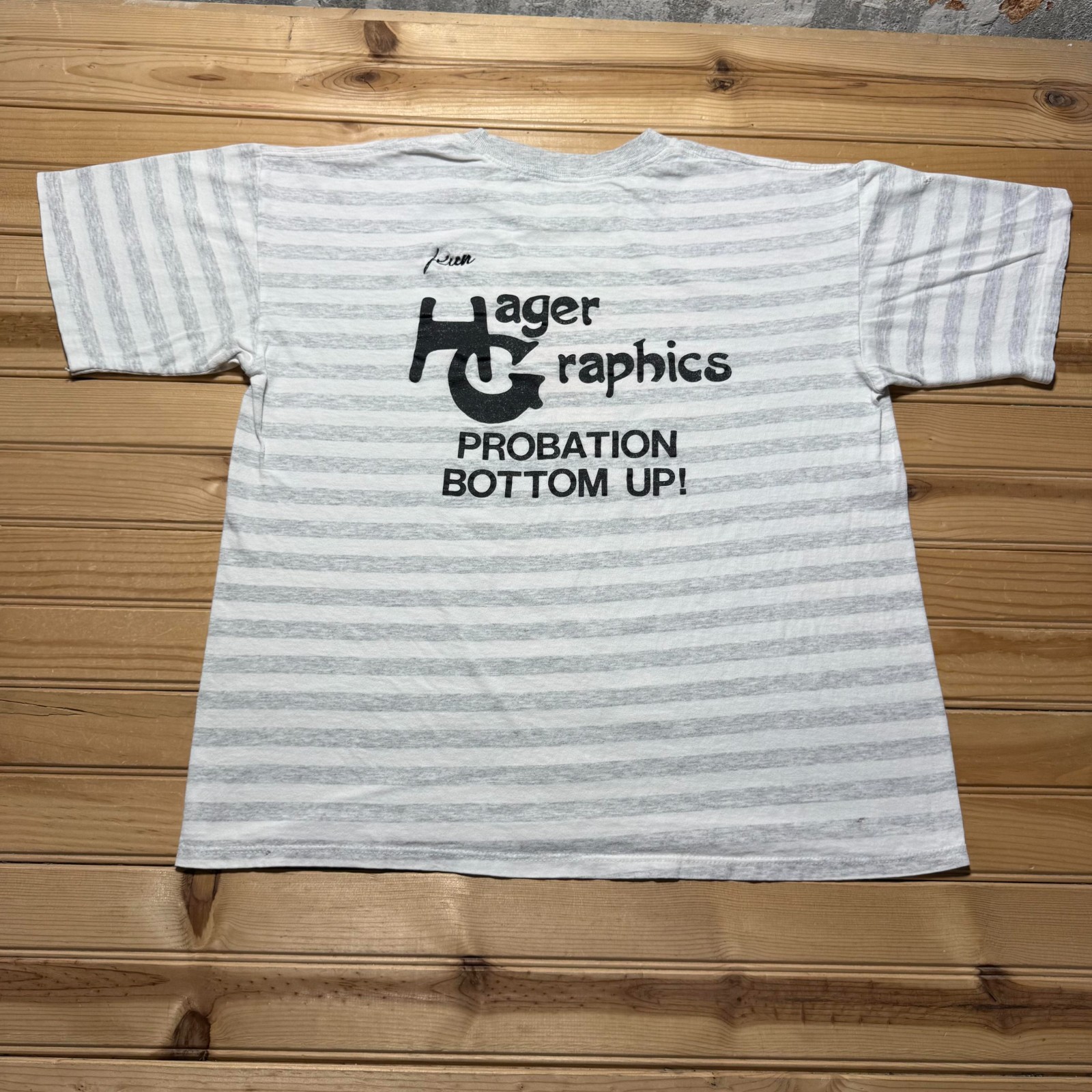 Vintage 80s Bowling Female Hager Graphics Athletic Sports Striped T-Shirt Large