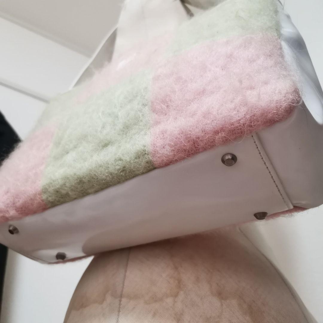 Courreges One Shoulder Bag Green Pink 10.6 inch