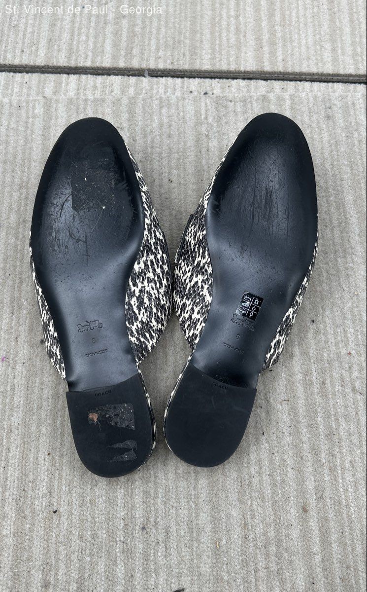 Coach Faye Loafers Black Flecked Mule Flat Women’s Size 8
