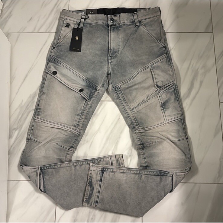 G-Star Raw Men’s Airblaze Skinny Jeans Antic Faded Radium Gray $250 New