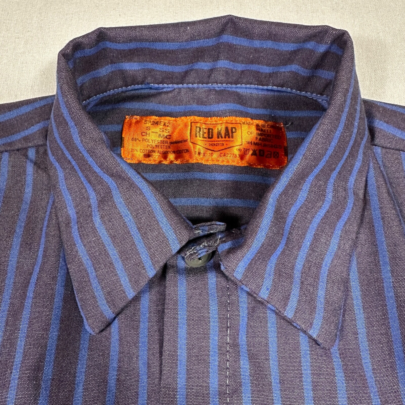 Red Kap UEI Men’s Work Shirt Short Sleeve Industrial Stripe Button Front