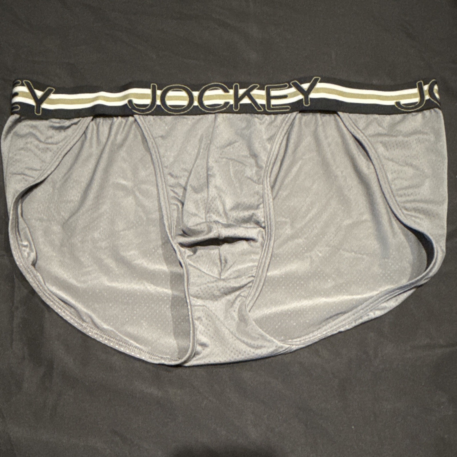 Jockey Men’s Brief Underwear Solid Gray/Black String Bikini Style Size XL