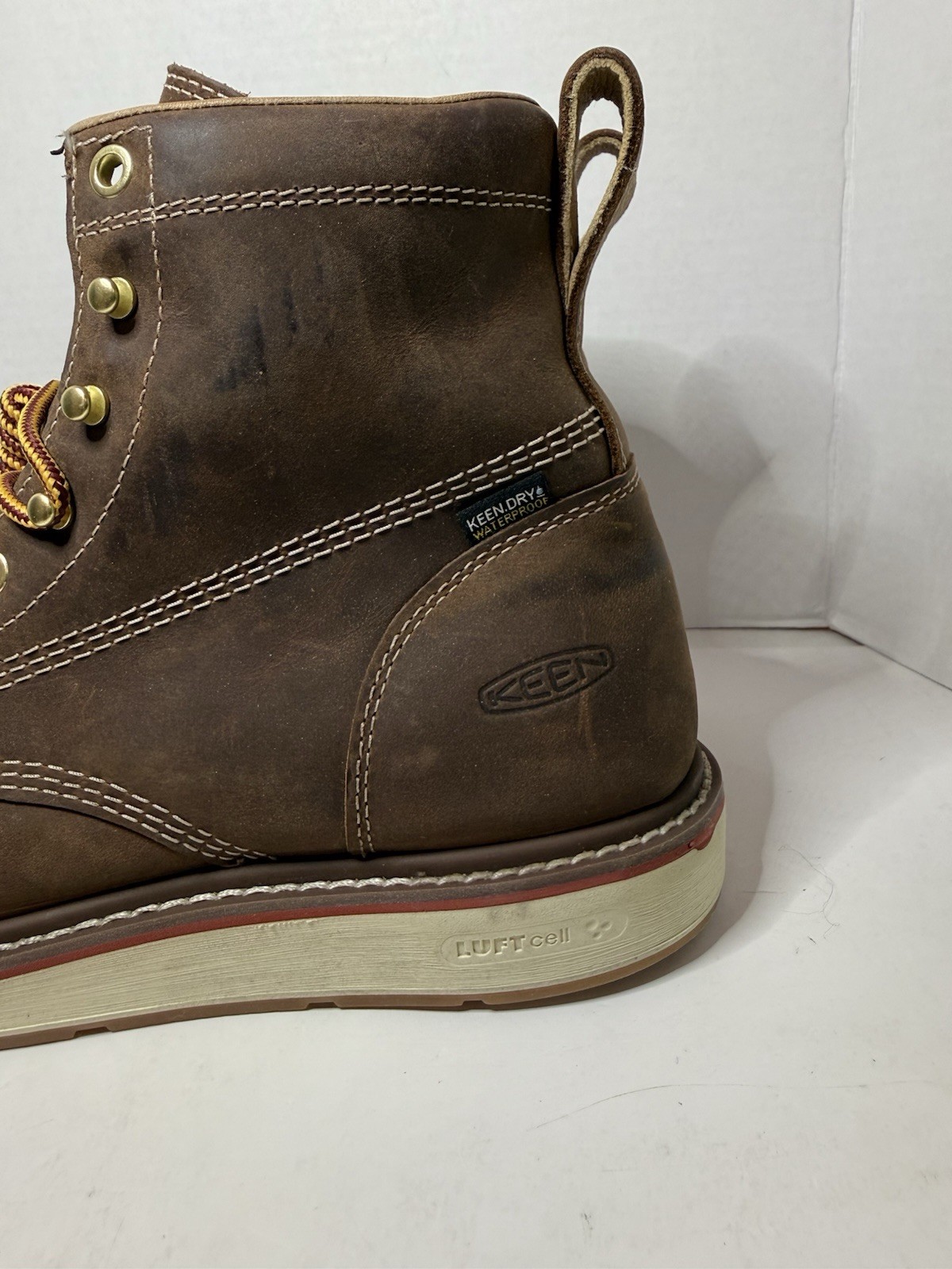 KEEN Utility Men’s Liberty 6″ Waterproof Work Boots Chestnut/Gum SZ 8.5D 1030604