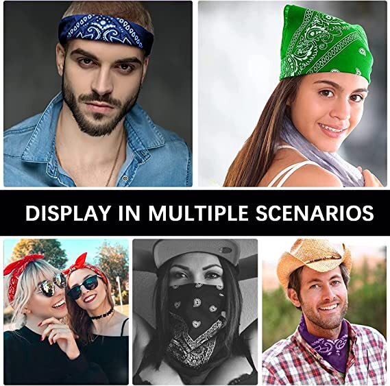 3-12 Pcs 100% Cotton Paisley Print Bandana Head Warp Scarf Headband Neck Cover