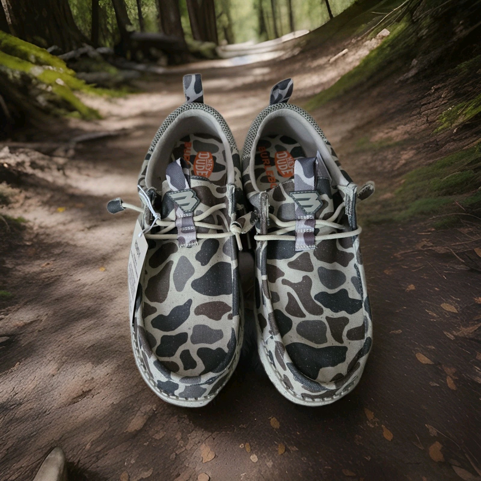 Men’s HeyDude X BURLEBO Wally Funk Deer Camo – Taupe/Camo