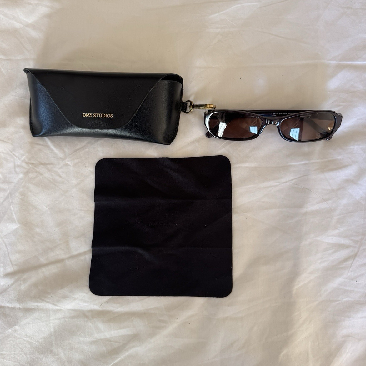 DMY STUDIOS DMY SUN100BU Women’s Rectangle Sunglasses Black/Brown Tinted