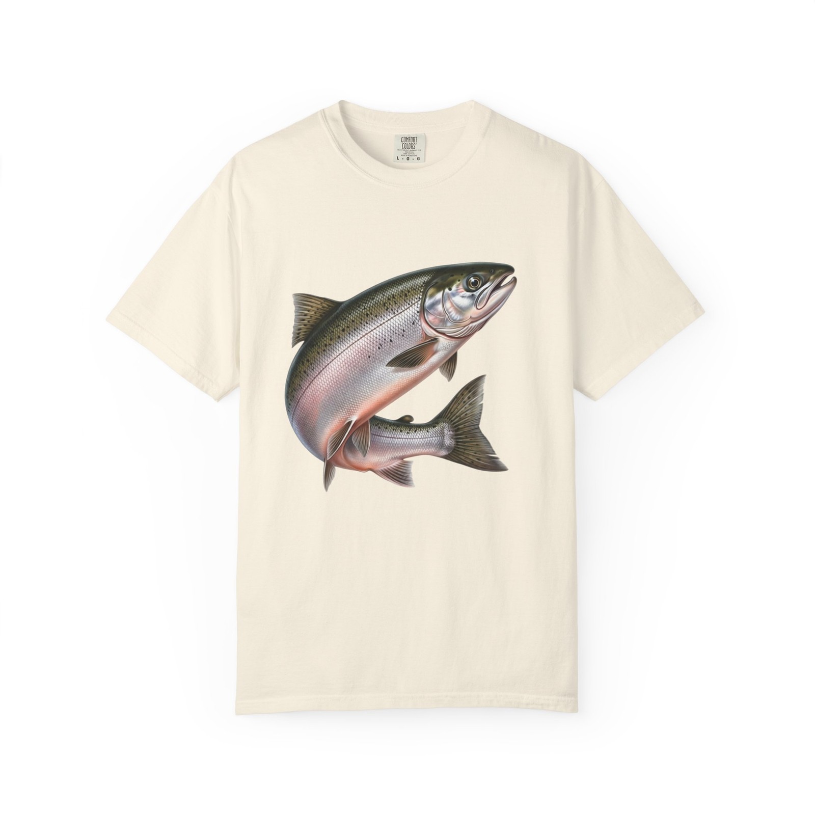 Unisex Garment-Dyed T-shirt. Rainbow Trout T-shirt, Realistic Fish Art