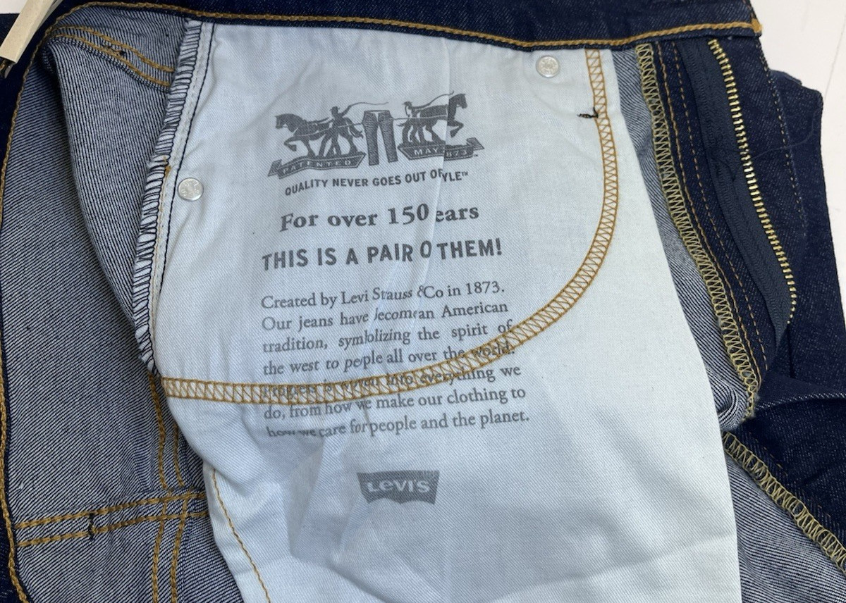 New LEVI’S 514 Men’s 36 x 30 Straight Fit 5-Pocket Dark Blue Jeans