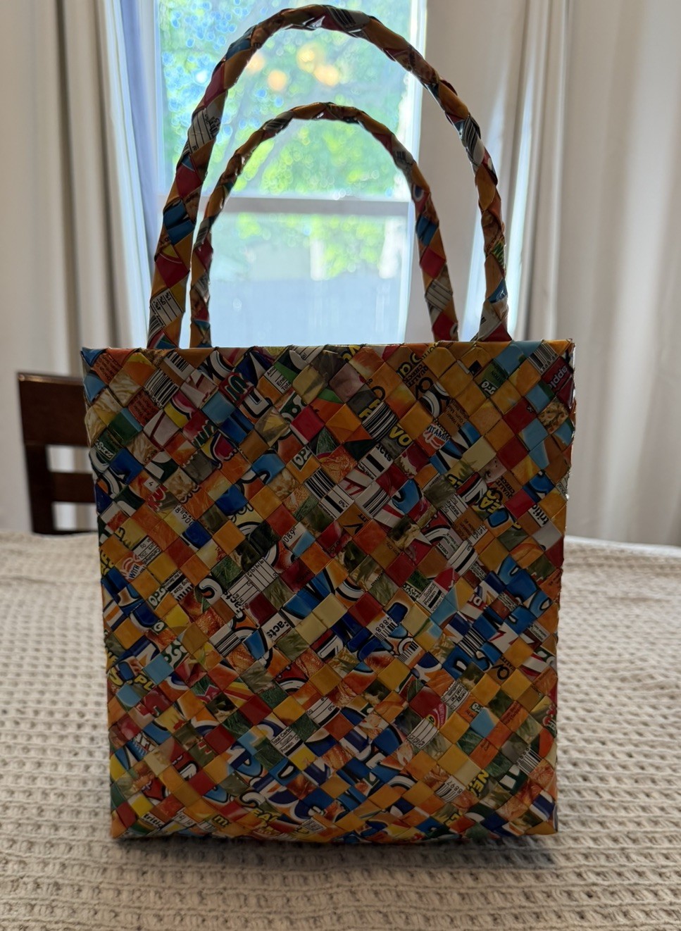 Candy Wrapper Purse Tote Handbag Colorful Multi Color Made of Recycled Wrappers