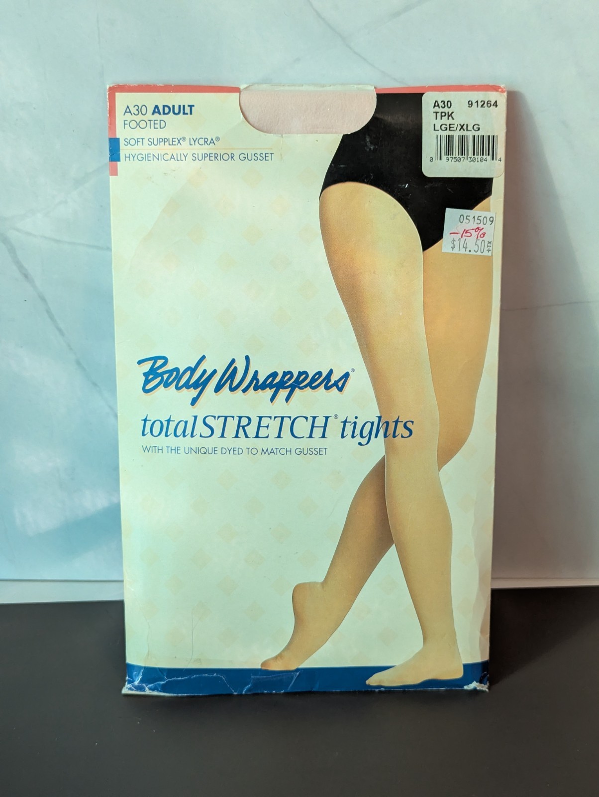 Bobby Wrappers Total Stretch Tights Adult Footed Large XL A30 Light Pink