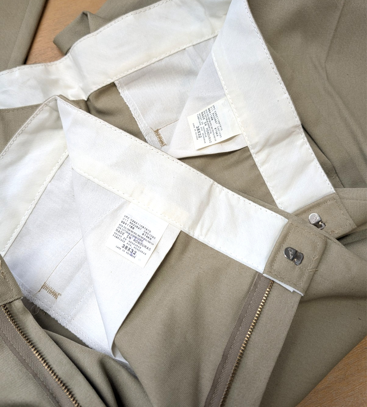 2 Pairs Dickies 874 Khaki Pants Classic Original Fit- Work, School Uniform 38×32