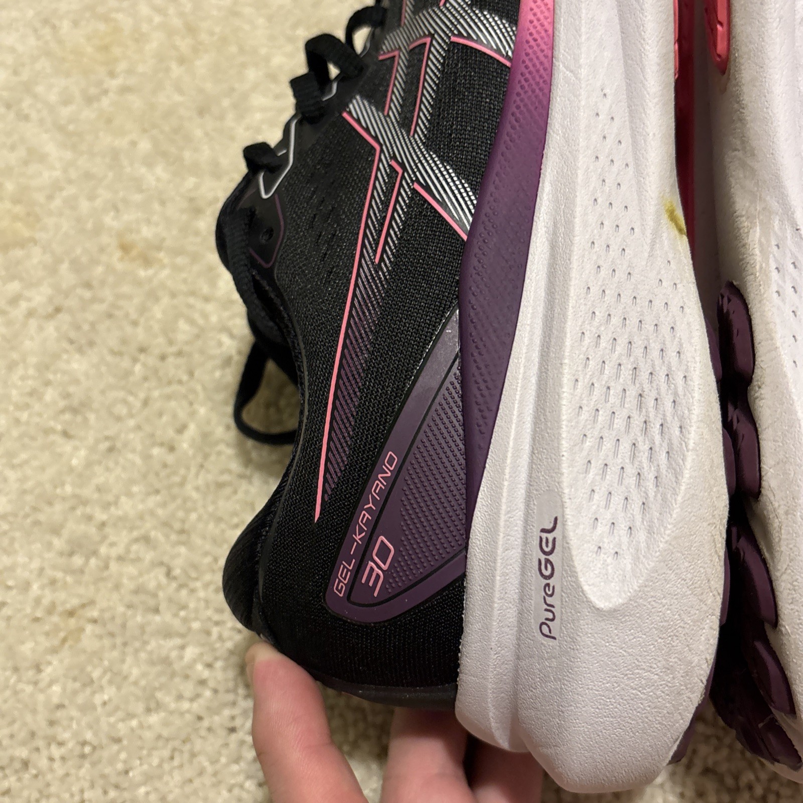 ASICS Women Gel-Kayano 30 1012B357 Black Running Shoes Sneakers Size 9.5